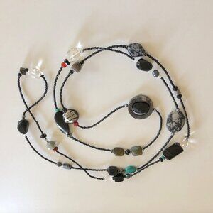 Silpada Necklace Hematite Turquoise Pearl Obsidian Bronzite